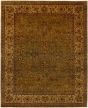 Bordered  Traditional Green Area rug 6x9 Indian Hand-knotted 271894