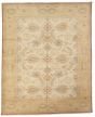 Bordered  Traditional Ivory Area rug 8x10 Turkish Hand-knotted 308846