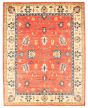 Bordered  Traditional Red Area rug 9x12 Afghan Hand-knotted 312247