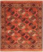 Bordered  Traditional Brown Area rug 6x9 Pakistani Hand-knotted 319611