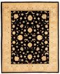 Bordered  Traditional Black Area rug 6x9 Afghan Hand-knotted 331022