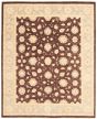 Bordered  Traditional Brown Area rug 6x9 Pakistani Hand-knotted 331042