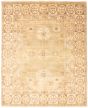 Bordered  Traditional Green Area rug 6x9 Indian Hand-knotted 338523