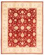 Bordered  Traditional Red Area rug 6x9 Afghan Hand-knotted 346211