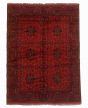 Bordered  Traditional Red Area rug 4x6 Afghan Hand-knotted 348070