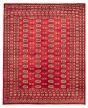 Bordered  Traditional Red Area rug 6x9 Pakistani Hand-knotted 364194
