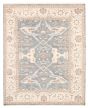 Bordered  Traditional Blue Area rug 6x9 Indian Hand-knotted 370216