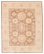 Bordered  Traditional Ivory Area rug 6x9 Turkish Hand-knotted 374007