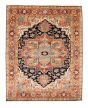 Bordered  Traditional Blue Area rug 6x9 Indian Hand-knotted 377346