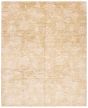 Transitional Green Area rug 6x9 Indian Hand-knotted 379026