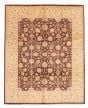 Bordered  Traditional Brown Area rug 6x9 Pakistani Hand-knotted 379164