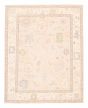Bordered  Transitional Ivory Area rug 6x9 Pakistani Hand-knotted 381620