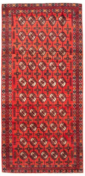 Bordered  Tribal Red Area rug Unique Turkish Hand-knotted 334501
