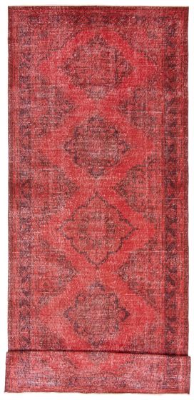 Bordered  Transitional Red Area rug Unique Turkish Hand-knotted 362162