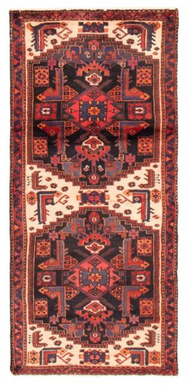 Bordered  Traditional Black Area rug 4x6 Turkish Hand-knotted 370640