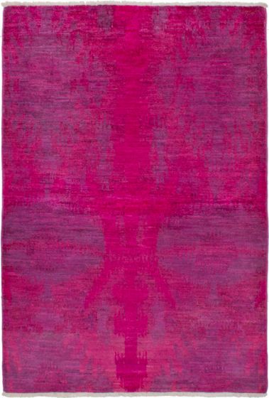 Casual  Transitional Pink Area rug 3x5 Indian Hand-knotted 269086