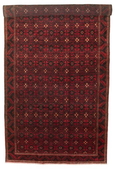 Bordered  Tribal Red Runner rug 13-ft-runner Turkish Hand-knotted 317826
