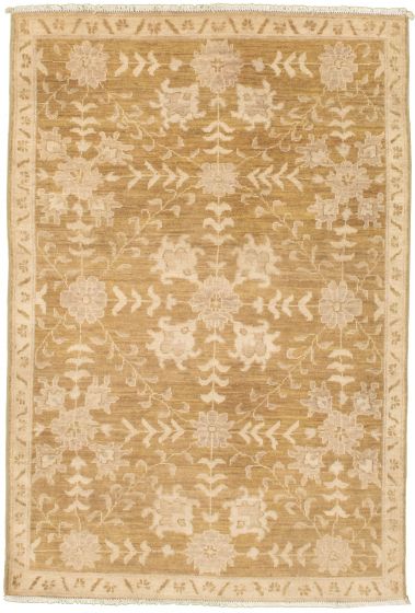 Bordered  Traditional Green Area rug 3x5 Pakistani Hand-knotted 338888