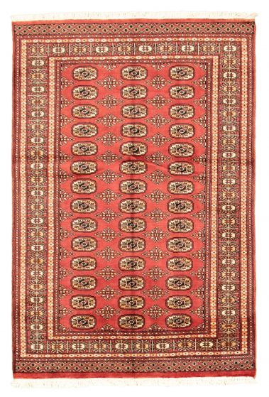Bordered  Tribal Red Area rug 3x5 Pakistani Hand-knotted 343343