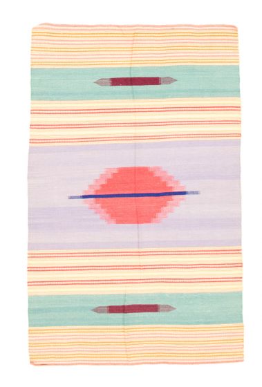 Flat-weaves & Kilims  Transitional Blue Area rug 3x5 Turkish Flat-weave 344379