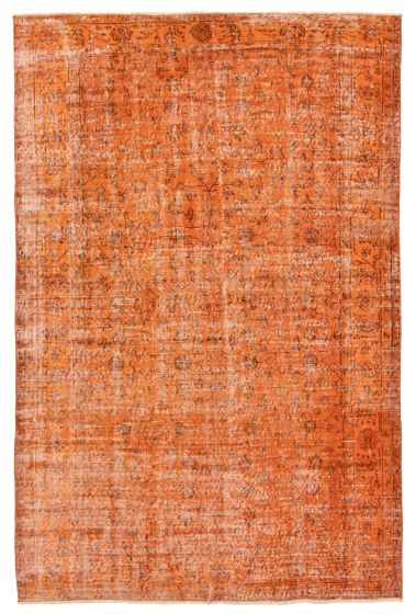 Overdyed  Traditional Orange Area rug 5x8 Turkish Hand-knotted 362733