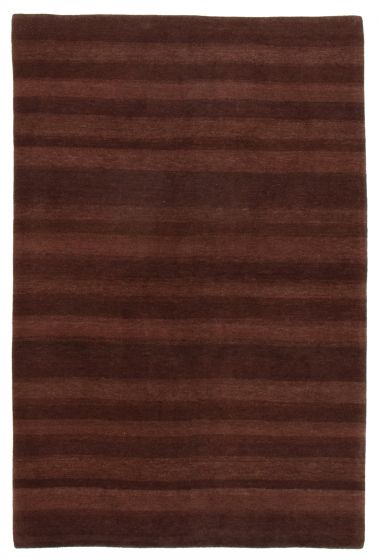 Stripes  Traditional Brown Area rug 5x8 Nepal Hand-knotted 368639