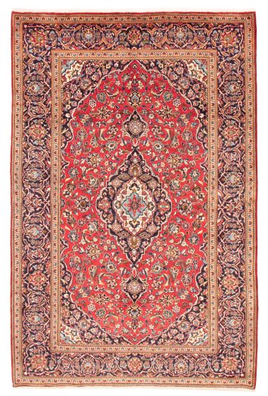Bordered  Traditional Red Area rug 6x9 Persian Hand-knotted 373666