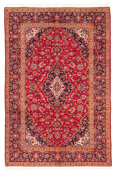 Bordered  Traditional Red Area rug Unique Persian Hand-knotted 373712