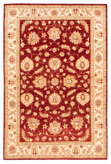 Bordered  Traditional Red Area rug 3x5 Afghan Hand-knotted 374815