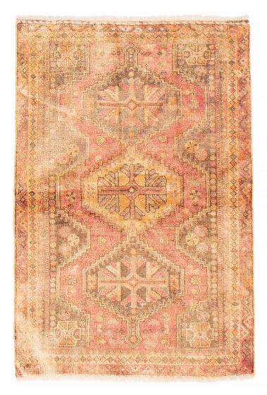 Bordered  Vintage/Distressed Red Area rug 3x5 Turkish Hand-knotted 378076