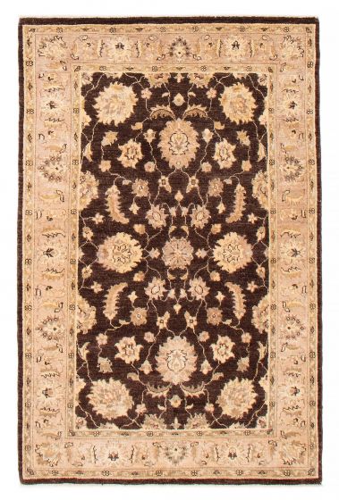 Bordered  Traditional Brown Area rug 3x5 Afghan Hand-knotted 379116