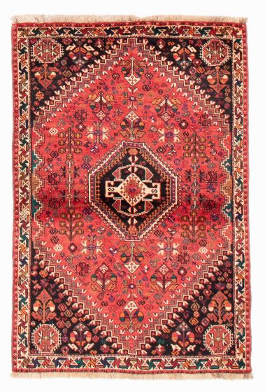 Bordered  Tribal Red Area rug 3x5 Persian Hand-knotted 383641