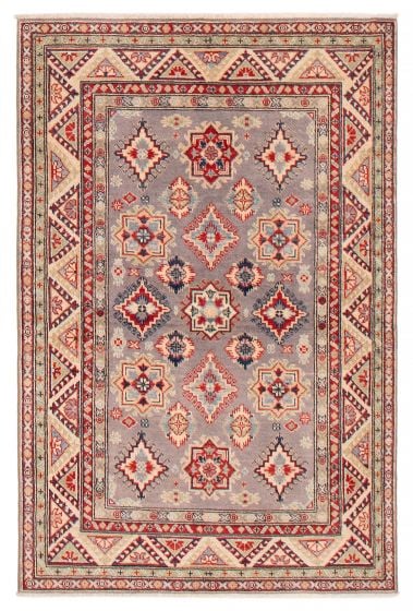 Bordered  Transitional Grey Area rug 3x5 Afghan Hand-knotted 392719