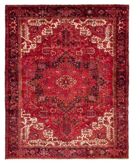 Bordered  Traditional Red Area rug 9x12 Persian Hand-knotted 370627