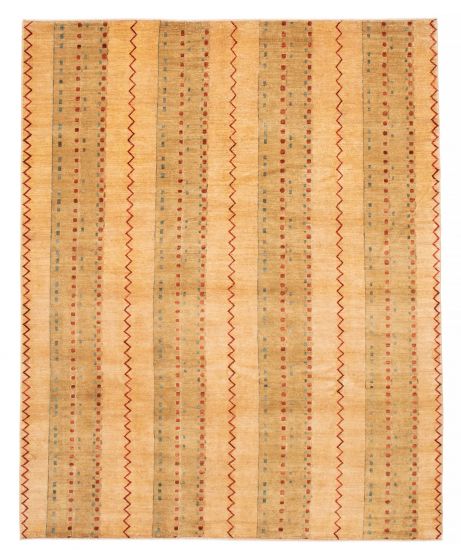 Transitional Brown Area rug 6x9 Pakistani Hand-knotted 379686