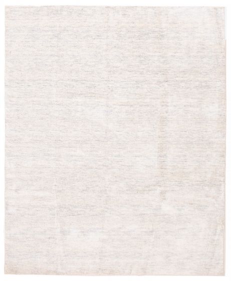 Transitional Ivory Area rug 6x9 Indian Hand Loomed 388081
