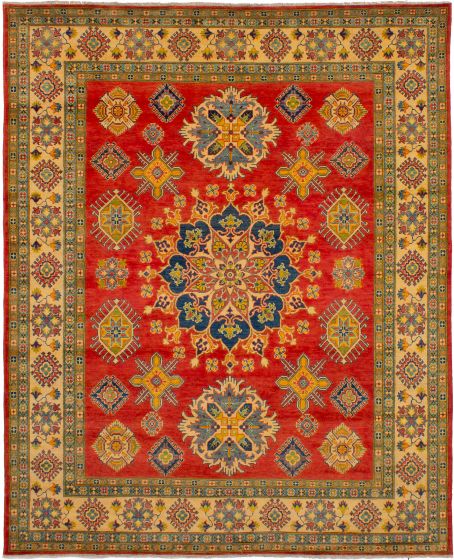 Bordered  Traditional Red Area rug 6x9 Afghan Hand-knotted 272817