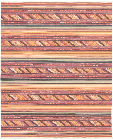Bohemian  Transitional Red Area rug 6x9 Turkish Flat-weave 335865