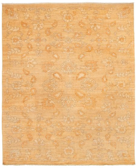 Floral  Transitional Ivory Area rug 8x10 Pakistani Hand-knotted 338913