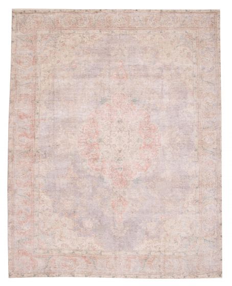 Bordered  Vintage/Distressed Grey Area rug 9x12 Turkish Hand-knotted 374143