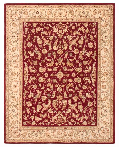 Bordered  Traditional Red Area rug 6x9 Chinese Hand Tufted 392041
