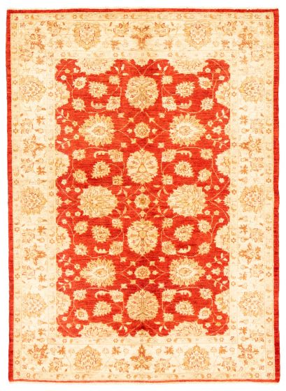 Bordered  Traditional Red Area rug 5x8 Afghan Hand-knotted 346670