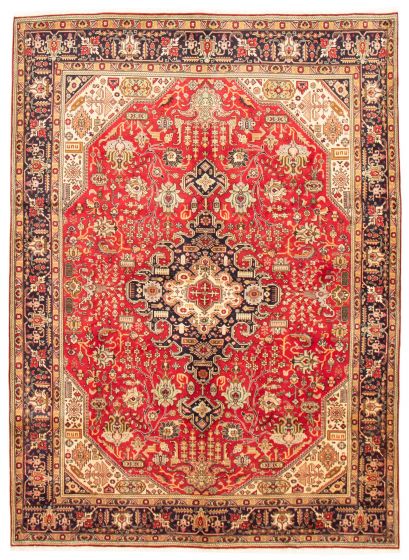 Bordered  Traditional Red Area rug 8x10 Persian Hand-knotted 366121