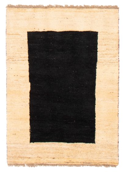 Gabbeh  Tribal Black Area rug 3x5 Indian Hand-knotted 368946