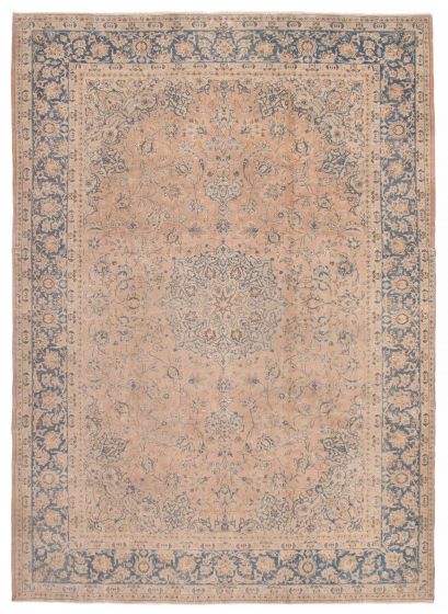 Vintage/Distressed Brown Area rug 9x12 Turkish Hand-knotted 388872