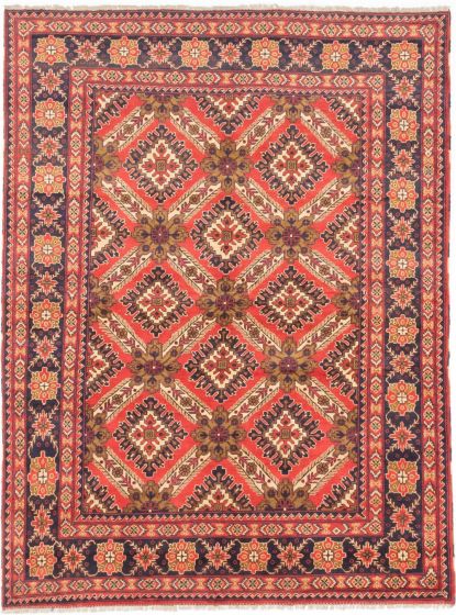 Traditional Brown Area rug 6x9 Afghan Hand-knotted 202858