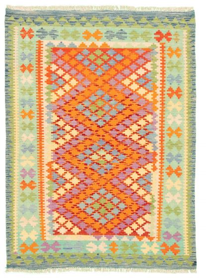 Bordered  Geometric Multi Area rug 4x6 Turkish Flat-weave 329526