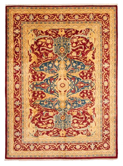 Bordered  Traditional Red Area rug 9x12 Pakistani Hand-knotted 338063
