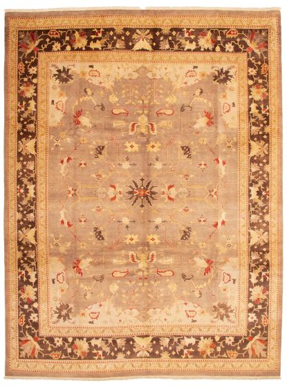 Bordered  Traditional Brown Area rug 10x14 Pakistani Hand-knotted 338329