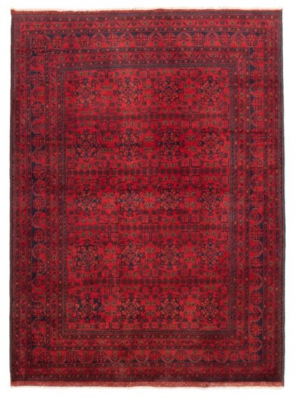 Bordered  Traditional Red Area rug 5x8 Afghan Hand-knotted 359479